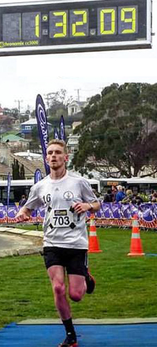 Toby runs the half marathon