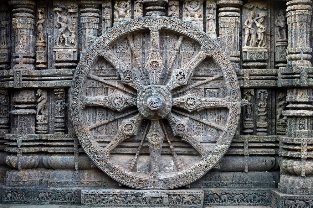 The Dharmachakra at Konark Sun temple 